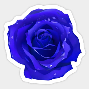 Single Blue Rose Sticker